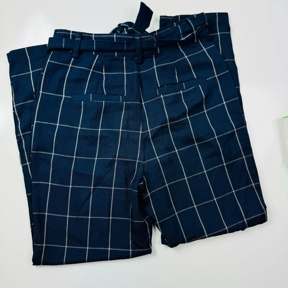 Forever 21 Blue Plaid Paper Bag Pants Size XS - Picture 10 of 10